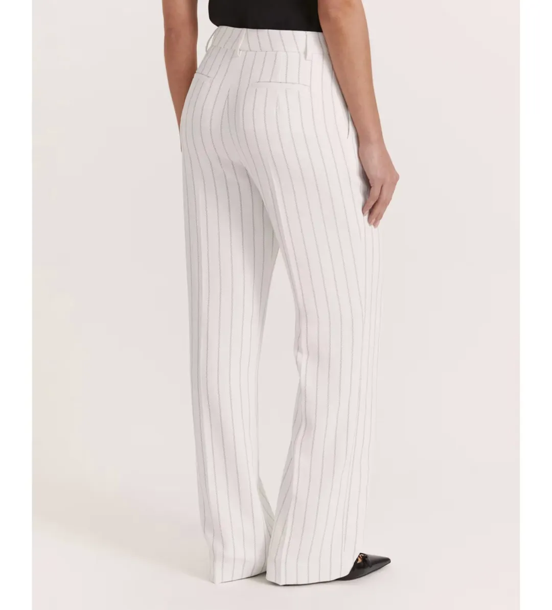 Saba Dharma Pinstripe Wide Leg Pants in White Size AU 6 for rent on The Volte - main image