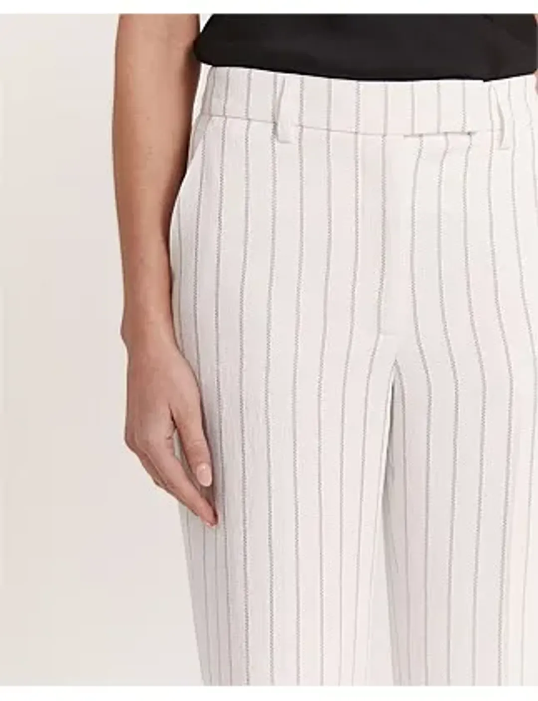 Saba Dharma Pinstripe Wide Leg Pants in White Size AU 6 for rent on The Volte - main image