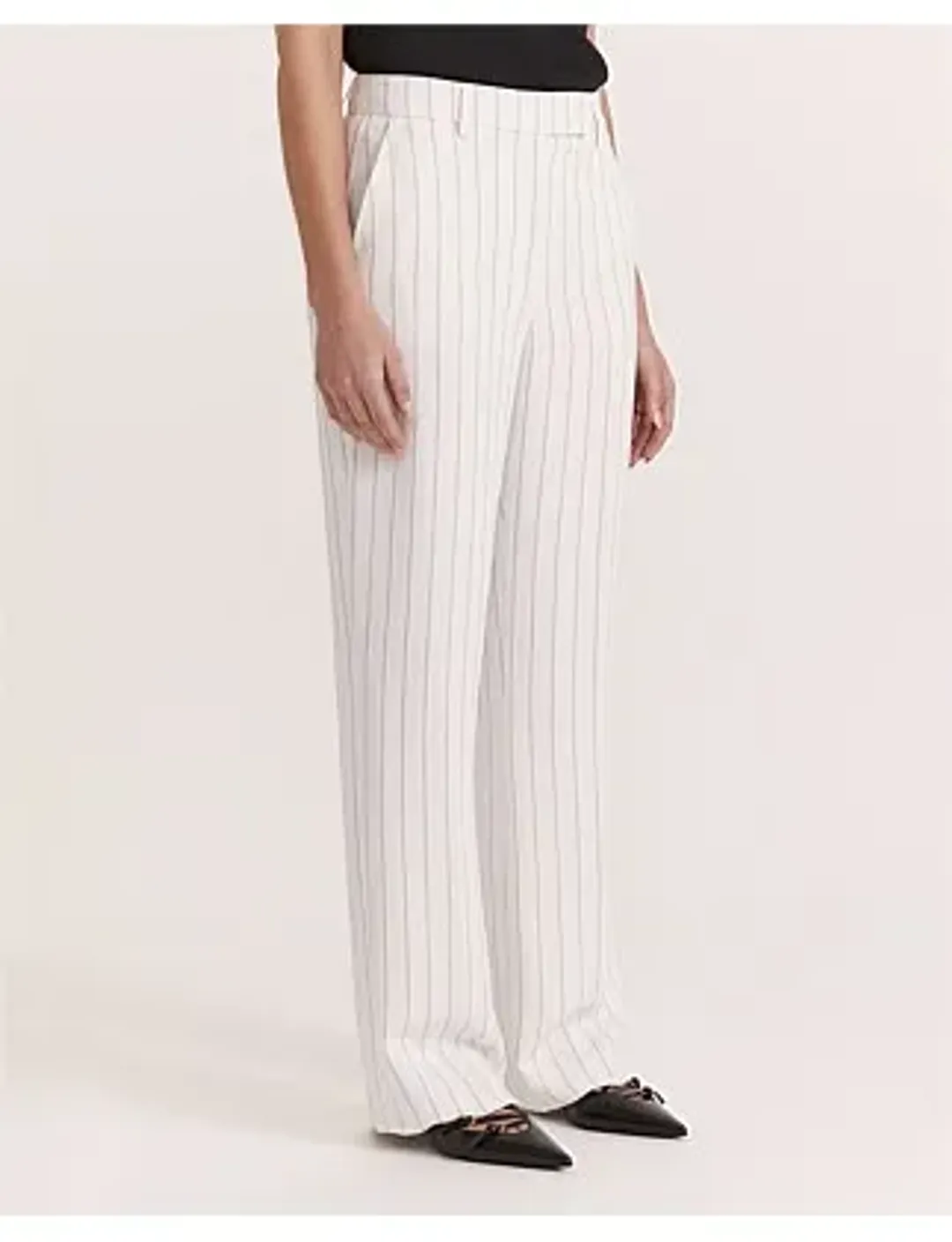 Saba Dharma Pinstripe Wide Leg Pants in White Size AU 6 for rent on The Volte - main image