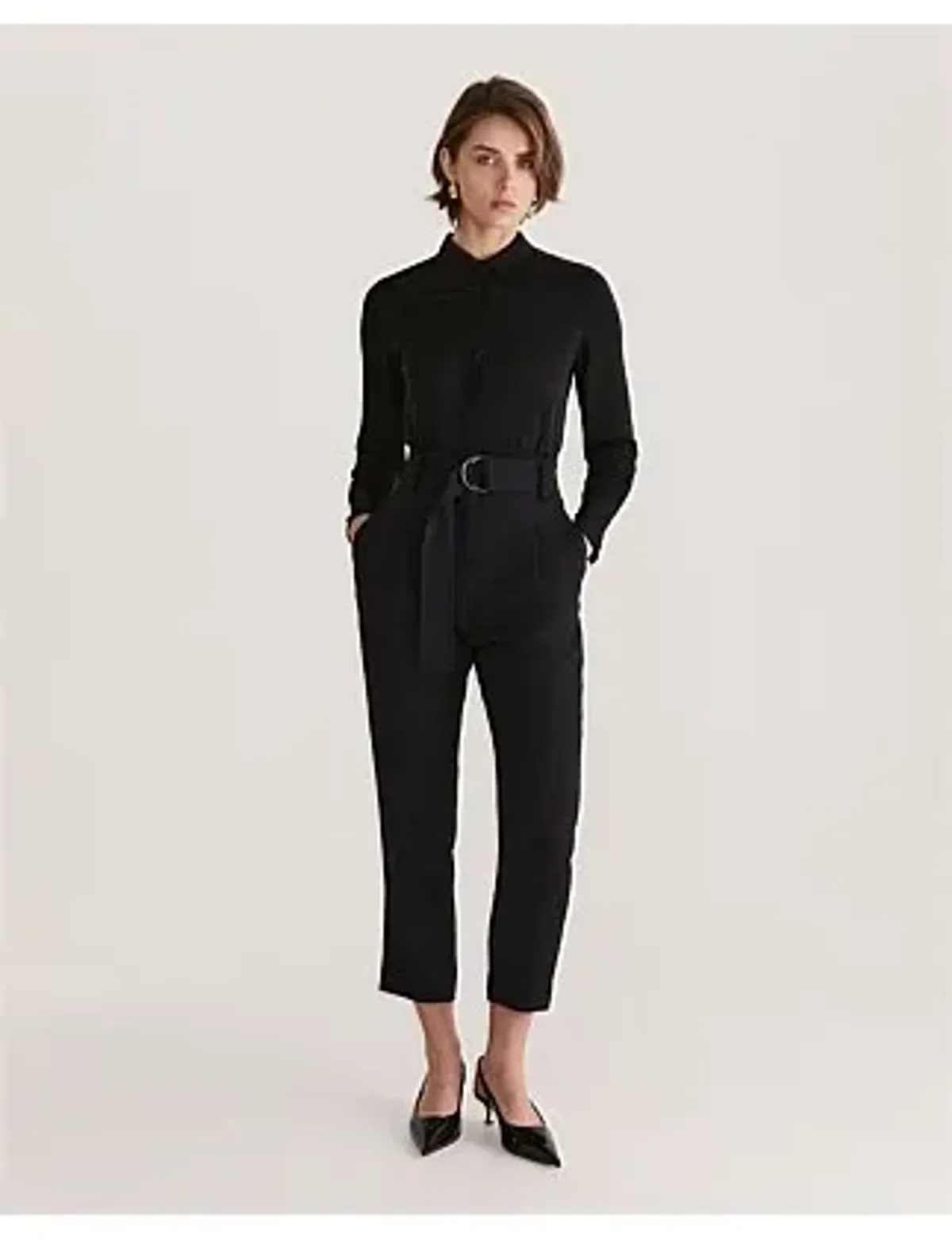 Saba Dharma Belted Slim Pants in Black Size AU 4 - Image 1