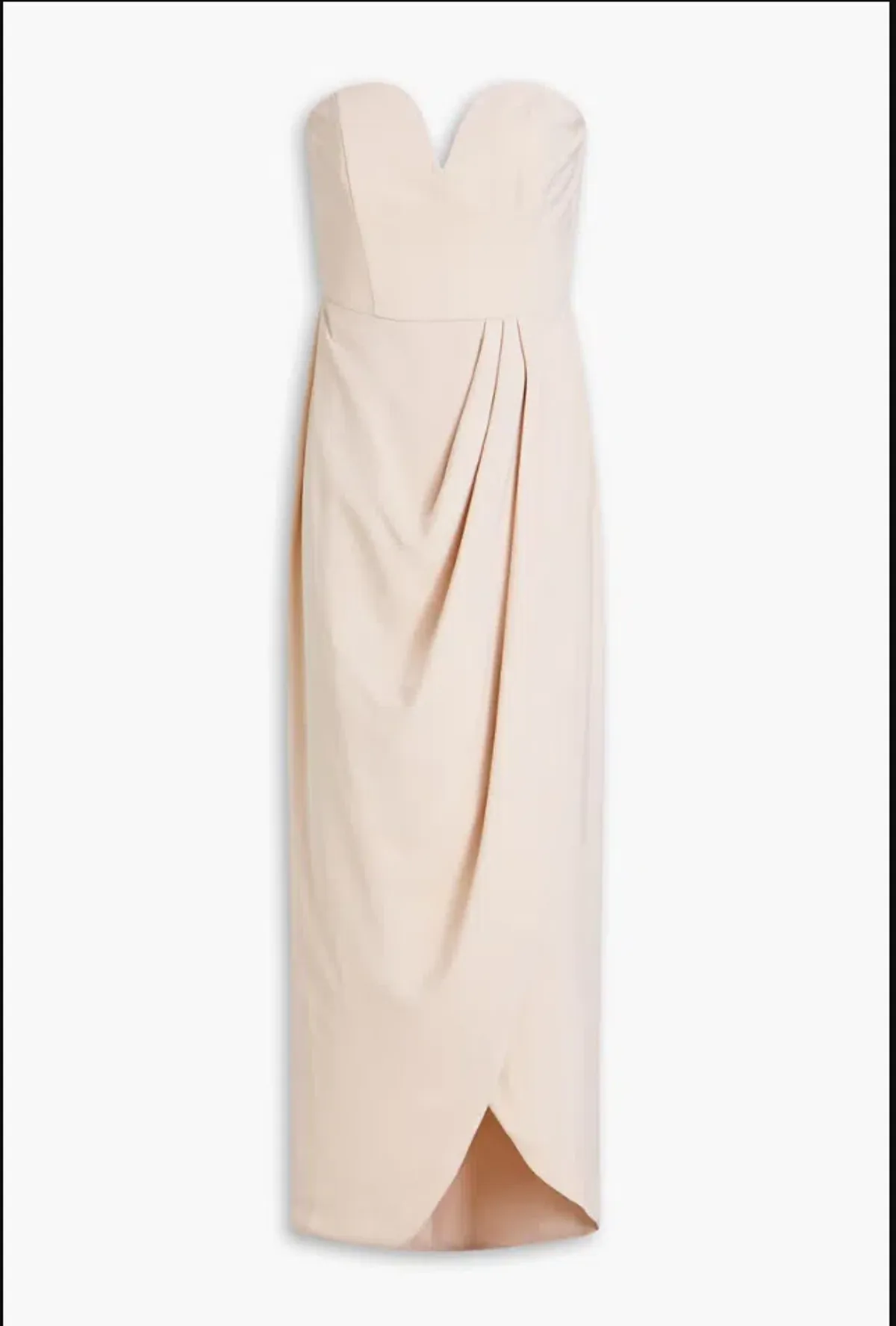 Shona Joy Strapless Draped Satin Maxi Dress Blush Size 16 - Image 3