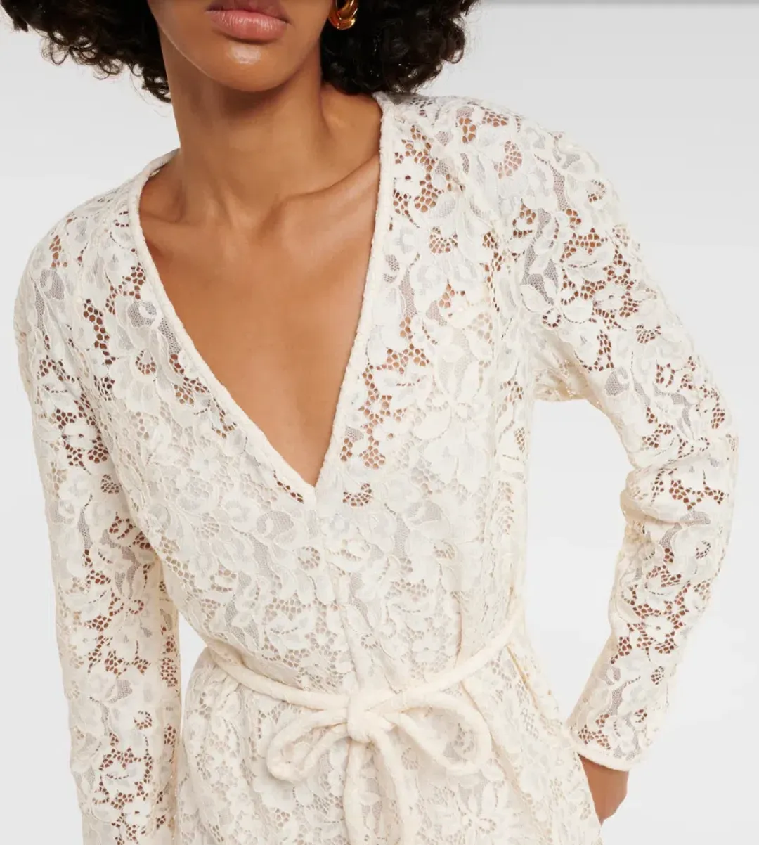 Zimmermann Matchmaker Lace Sheath Dress Cream Size 2/AU 12 for rent on The Volte - main image