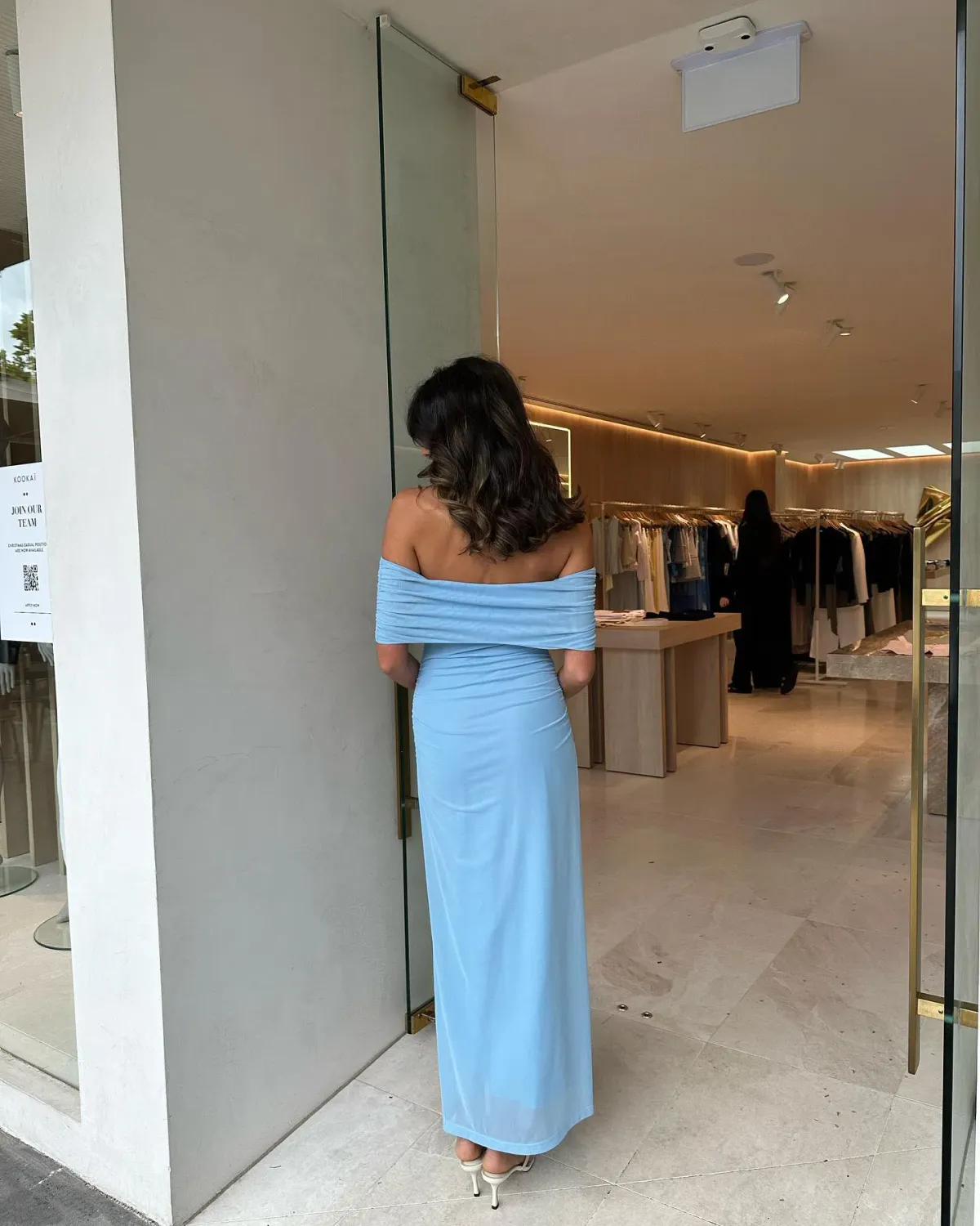 Kookai Bolt Off Shoulder Midi Dress Blue Size 8 - Image 2