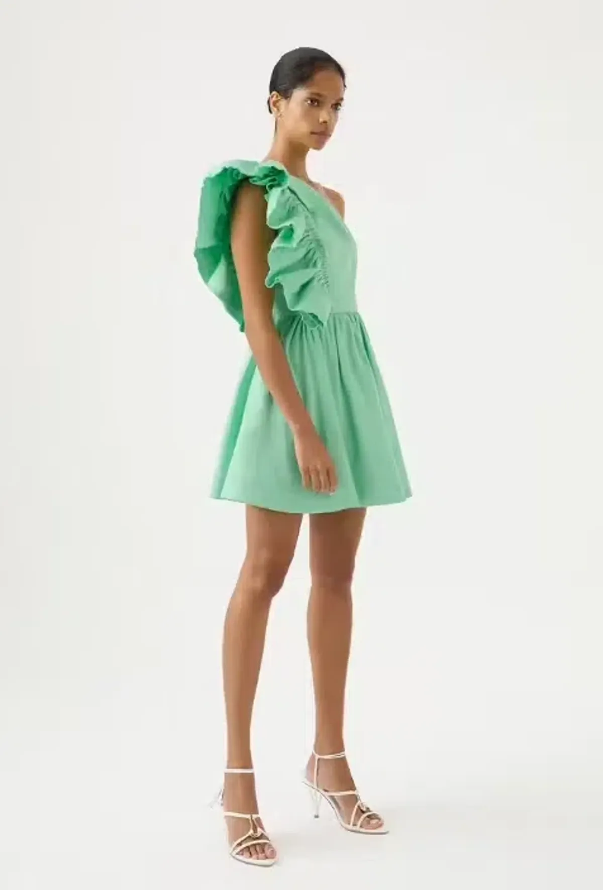 AJE Bonjour Assymetric Mini Dress Green Size AU 8 - Image 2