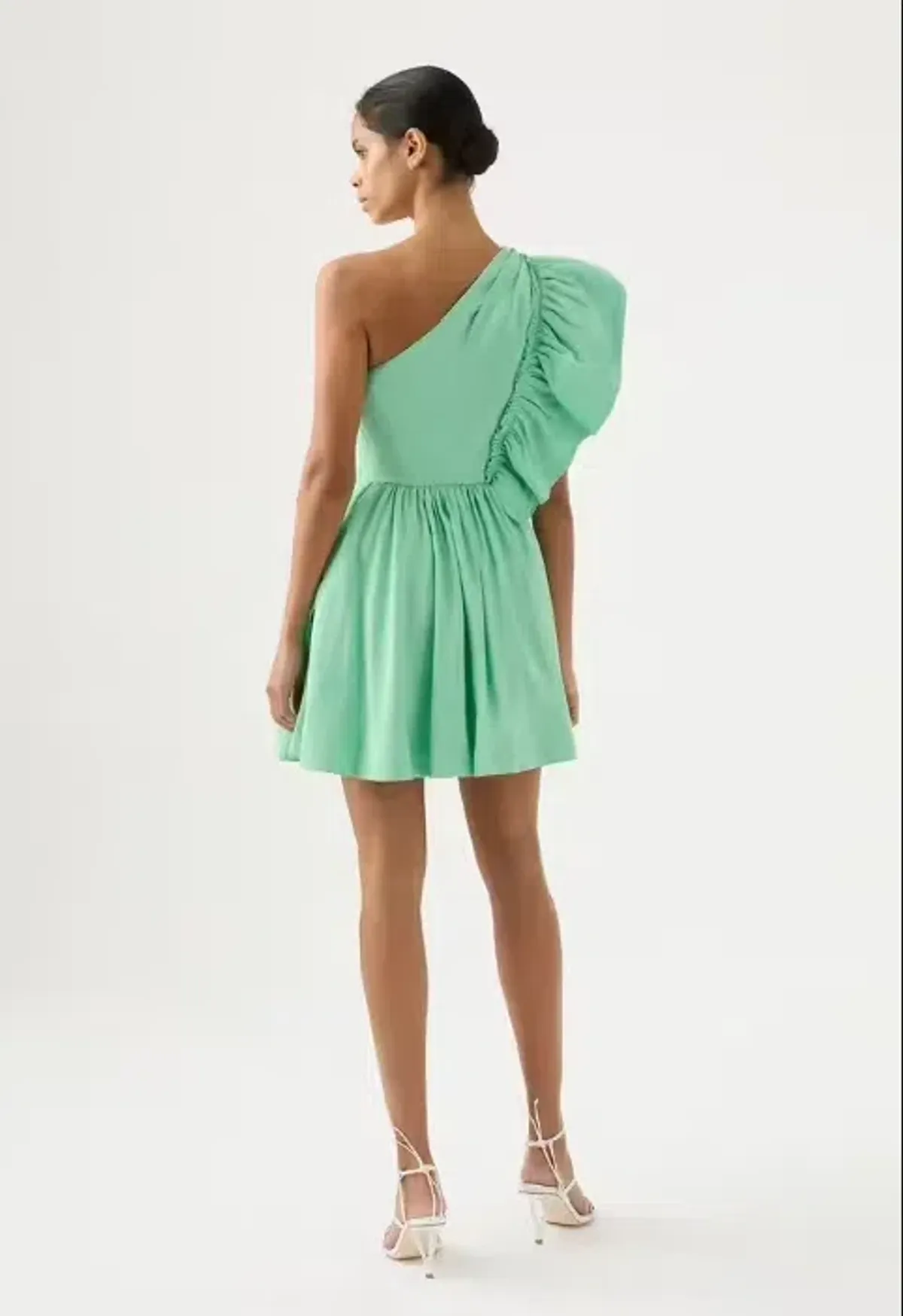 AJE Bonjour Assymetric Mini Dress Green Size AU 8 - Image 3