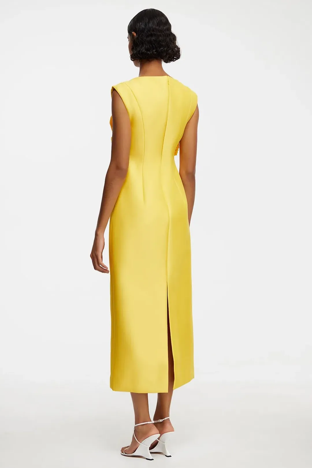 Acler Glynde Midi Dress Yellow Size AU 10 for rent on The Volte - main image