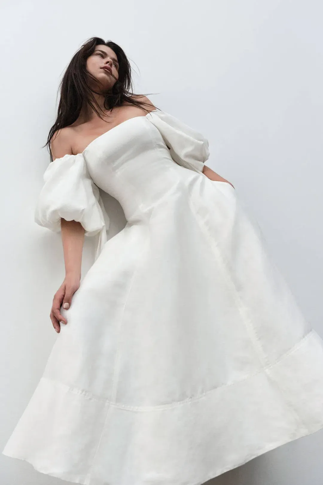 Aje Incarnation Midi Dress Ivory Size 14 for rent on The Volte - main image