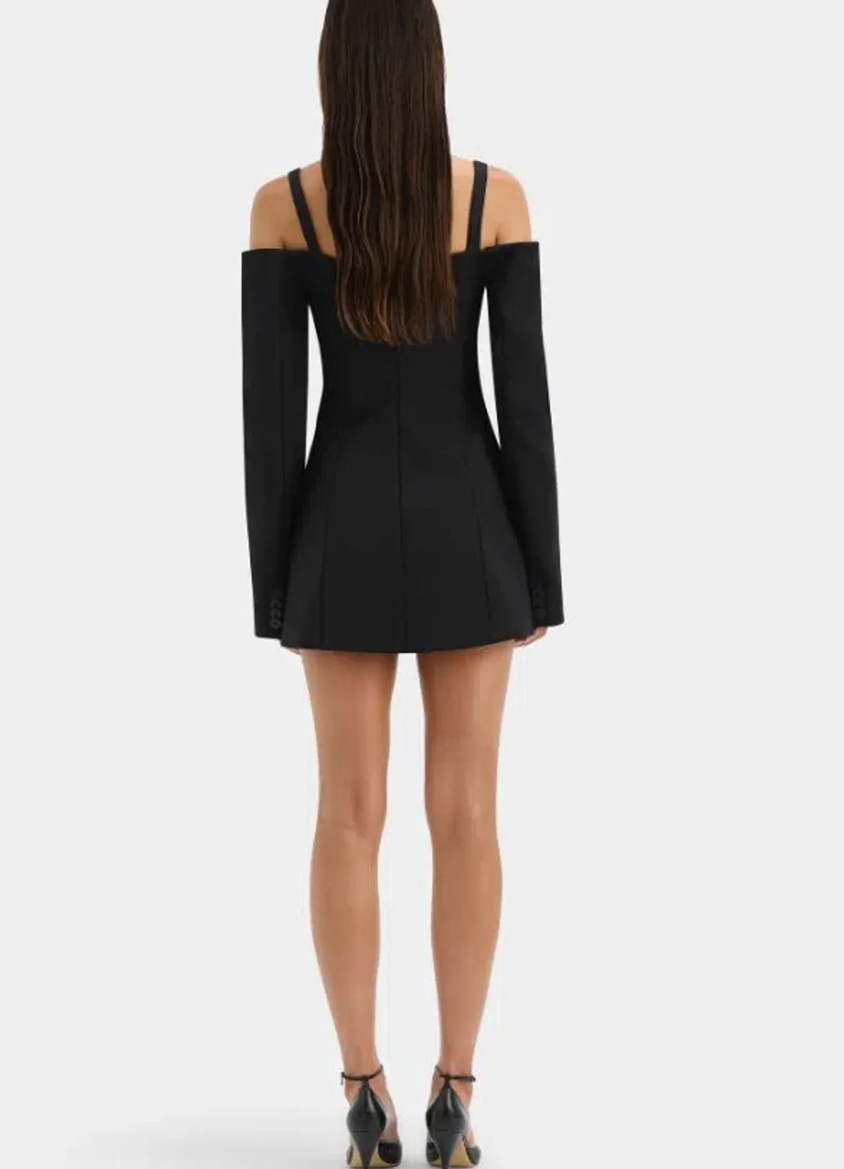 Sir Sandrine Long Sleeve Mini Dress Black Size 8 - Image 4