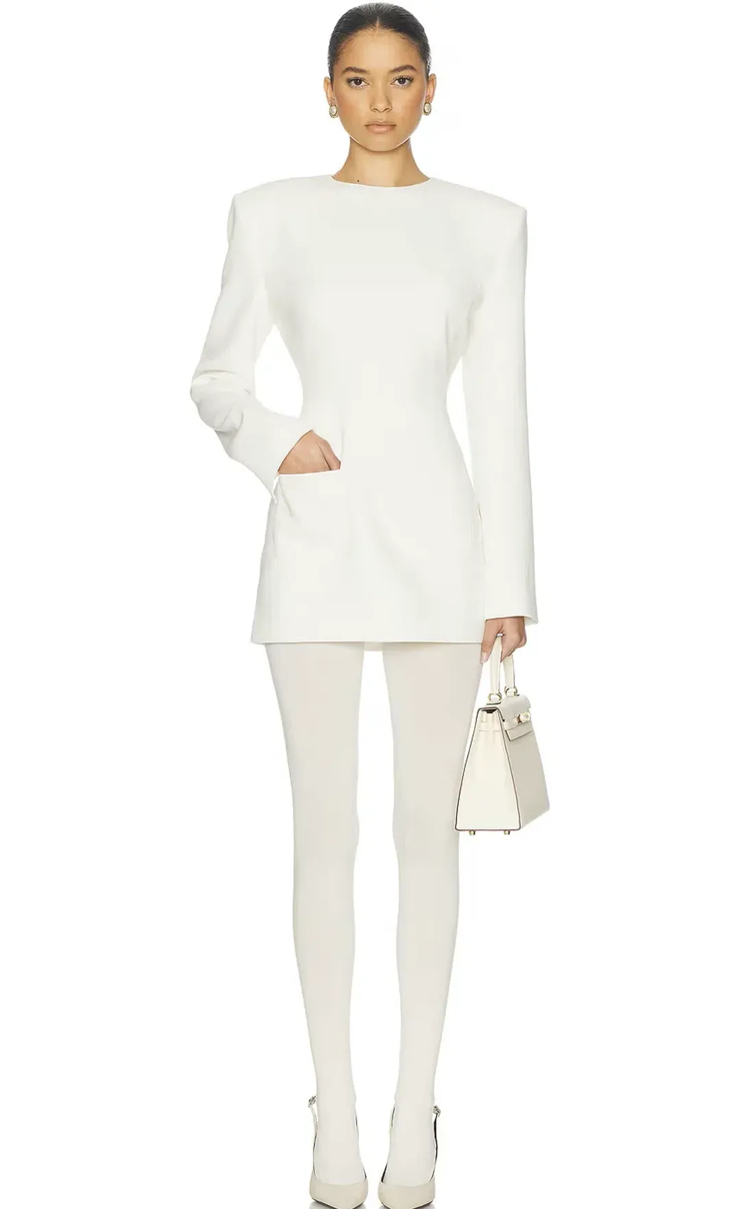 Helsa The Heavy Crepe Suit Mini Dress White Size XS / 6 for rent on The Volte - main image