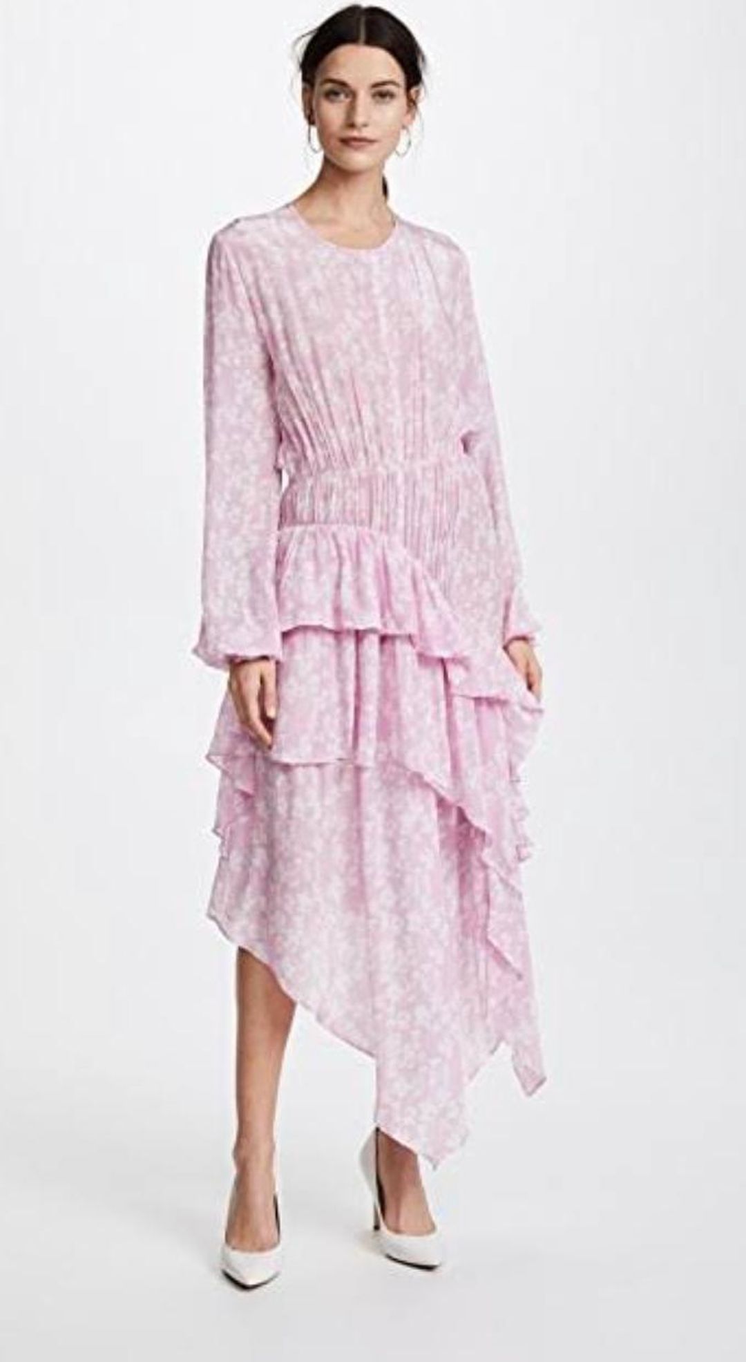 PREEN LINE Eden Asymmetric Pink Ruffle Dress Size 10 for rent on The Volte - main image