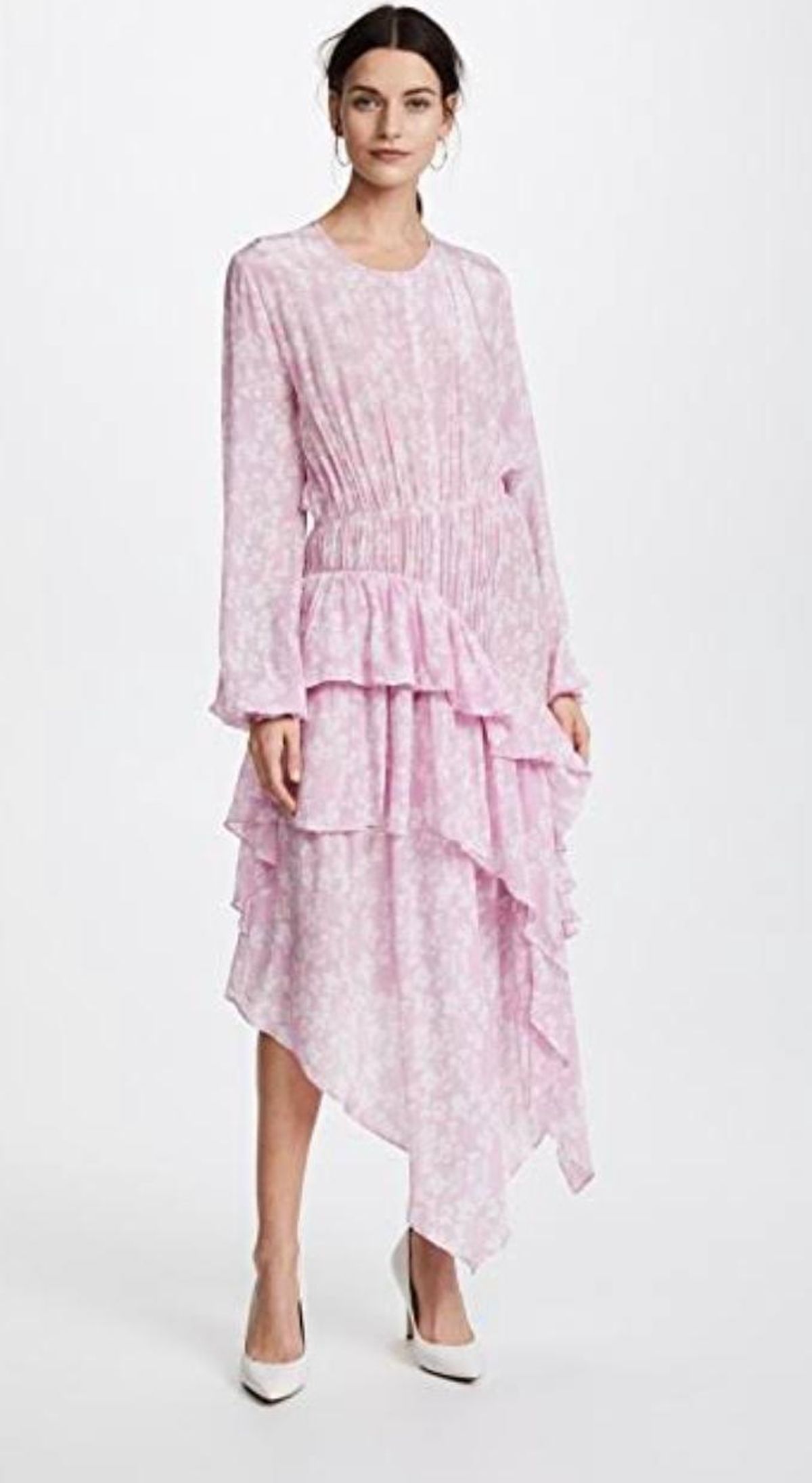 PREEN LINE Eden Asymmetric Pink Ruffle Dress Size 10 - Image 1