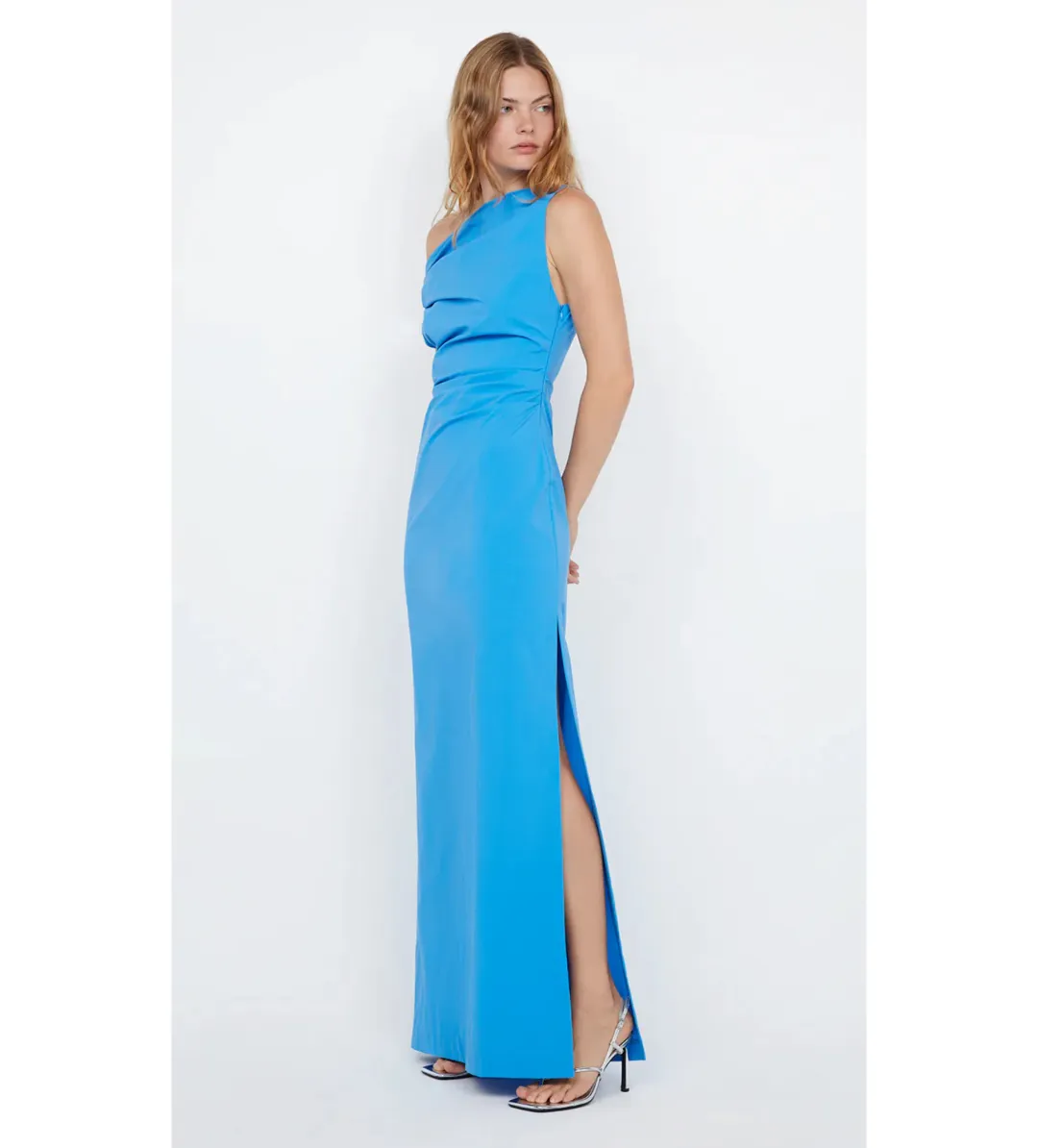 Bec & Bridge Angelina Asym Maxi Dress in Mid Blue Size 8 for rent on The Volte - main image