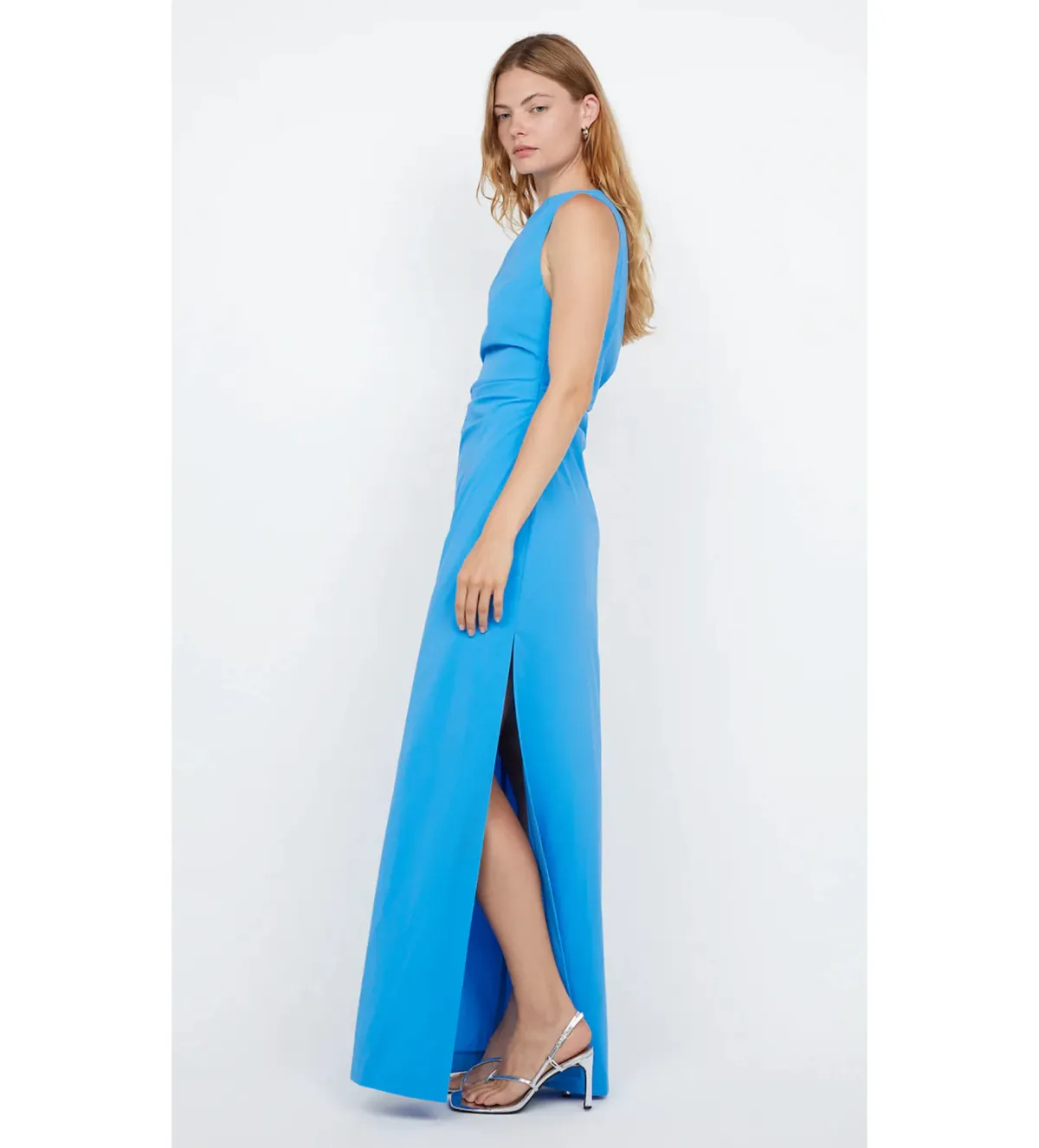 Bec & Bridge Angelina Asym Maxi Dress in Mid Blue Size 8 - Image 2