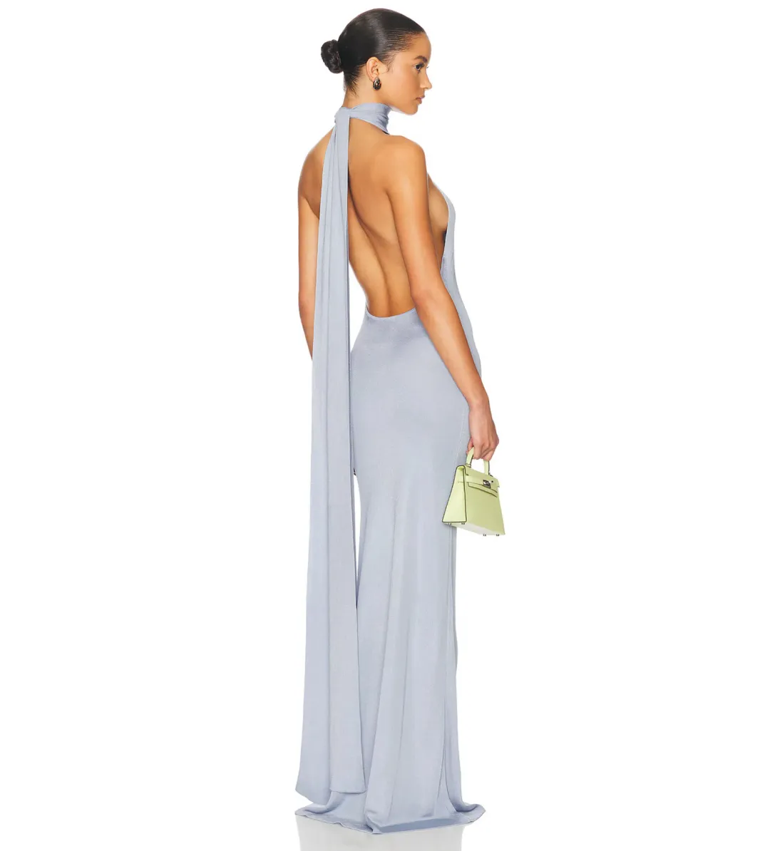 Helsa Novie Maxi Knit Dress in Sky Blue Size XS/ AU 6 - 8 for rent on The Volte - main image