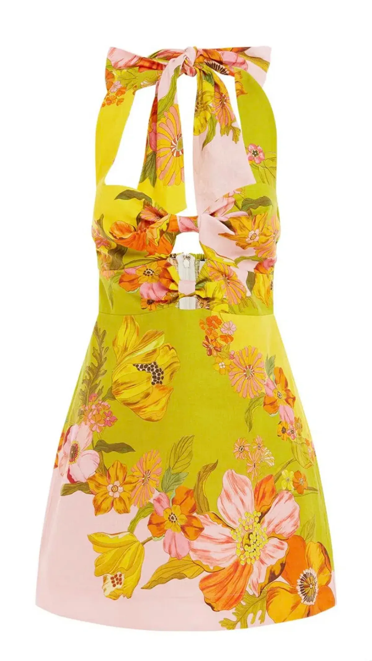 Alemais Silas Mini Halter Neck Mini Dress Floral Size AU 10 - Image 5