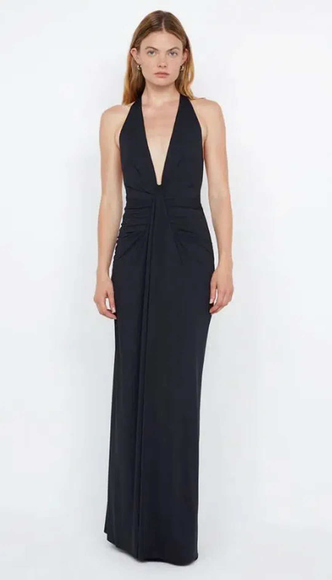 Bec and Bridge Tillie Drape Maxi Dress Black Size 6 for rent on The Volte - main image