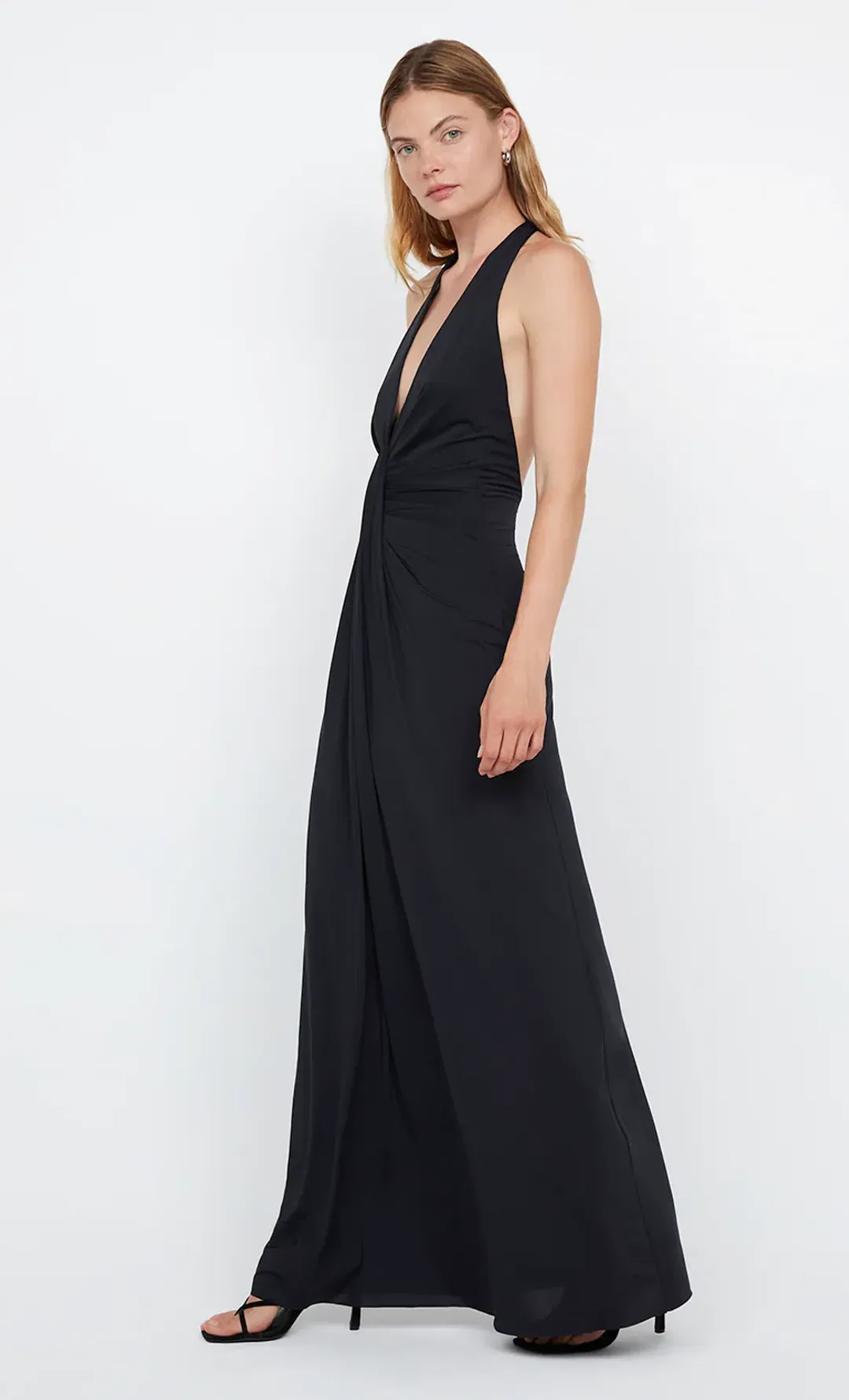 Bec and Bridge Tillie Drape Maxi Dress Black Size 8 for rent on The Volte - main image