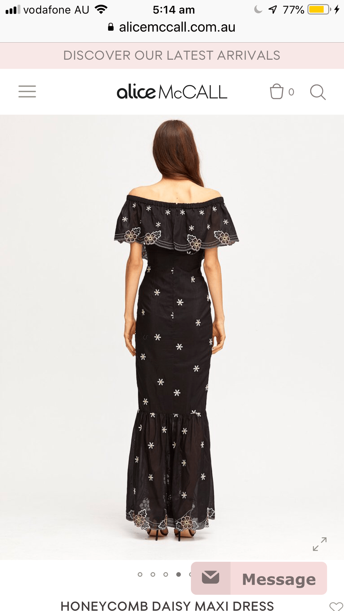 Alice McCALL Honeycomb Daisy Black Embroidered Maxi Dress Size 10 - Image 4