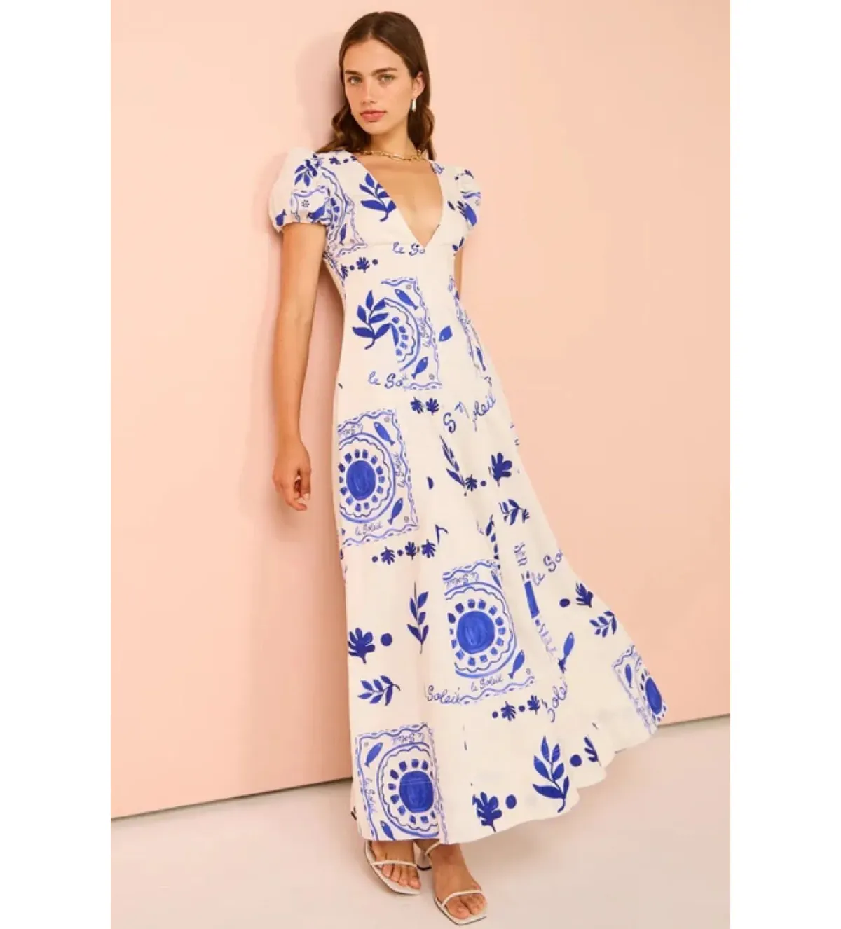 By Nicola S/S Wavy Maxi Dress in Le Soleil Size 8 - Image 2
