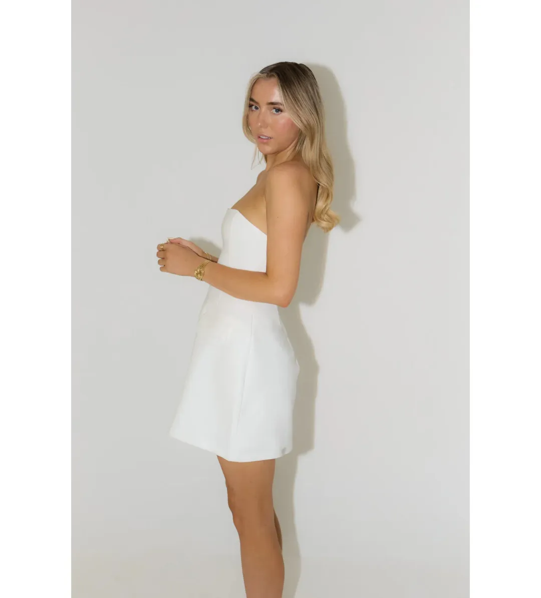 Odd Muse The Ultimate Muse Strapless Dress in White Size S / AU 8 for rent on The Volte - main image