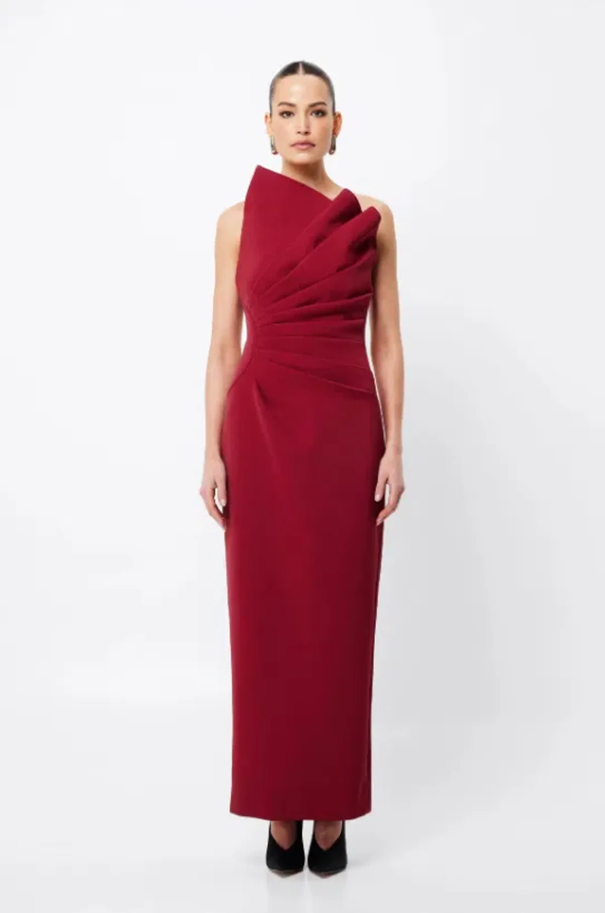 Mossmann Common Emotion Midi Crimson Dress in Red Size AU 10 - Image 1