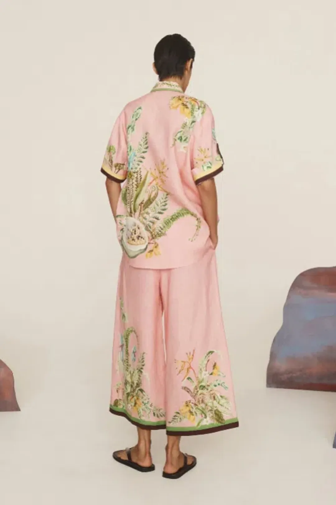 Alemais Papaya Shirt and Pant Set Size 10 for rent on The Volte - main image