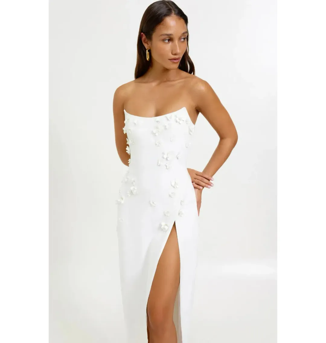 Lexi Blanca Dress Ivory Size AU 10  for rent on The Volte - main image