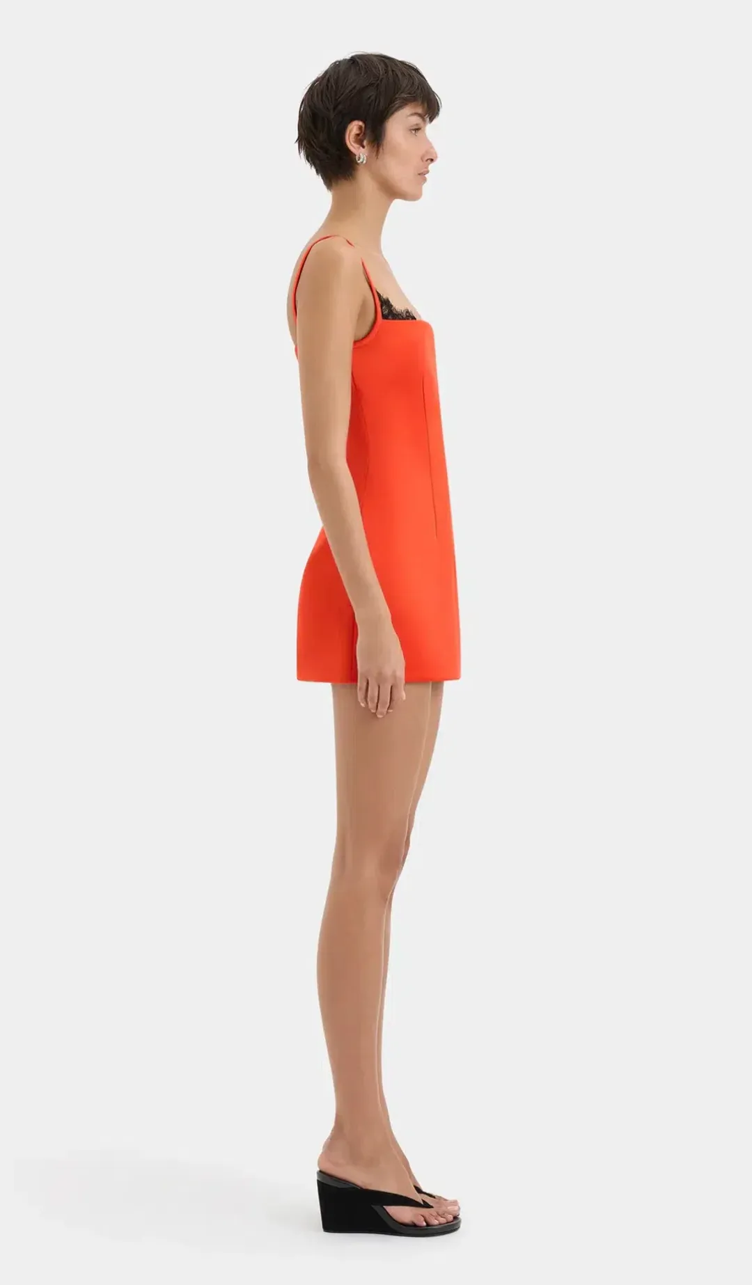 Sir Poppy Contoured Mini Dress Tangerine Size 4 / Aus 14 for rent on The Volte - main image