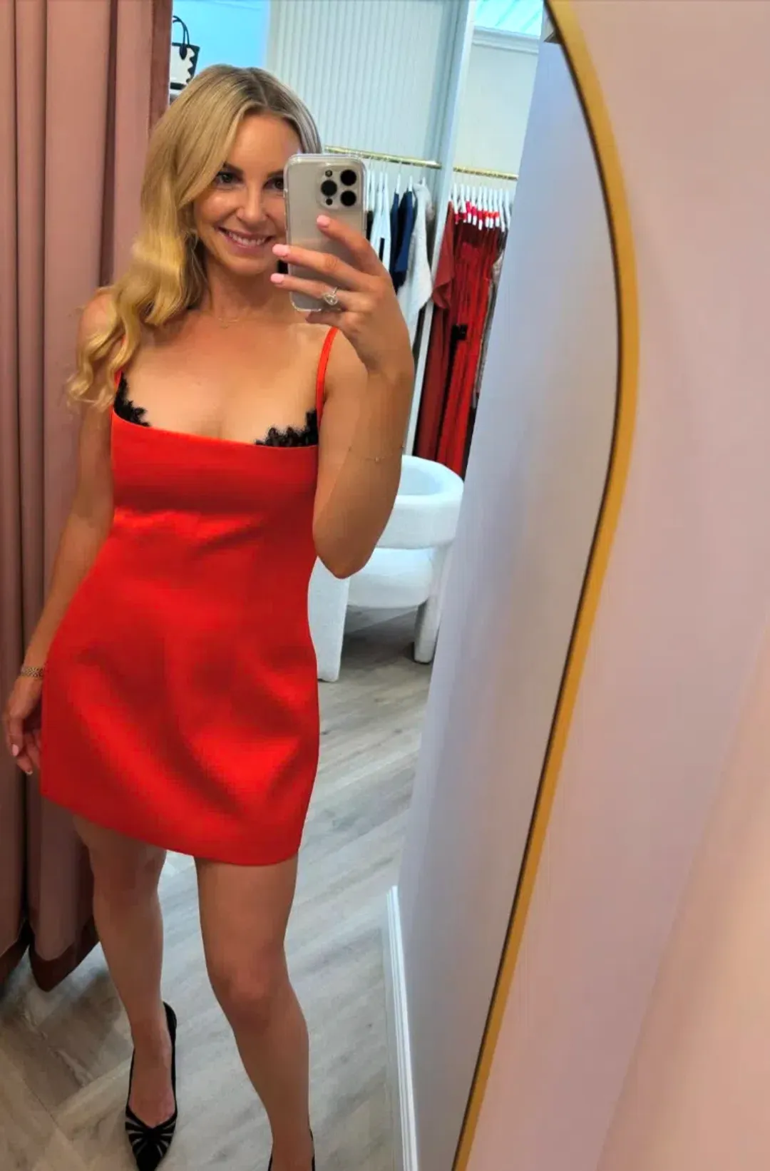 Sir Poppy Contoured Mini Dress Tangerine Size 4 / Aus 14 for rent on The Volte - main image