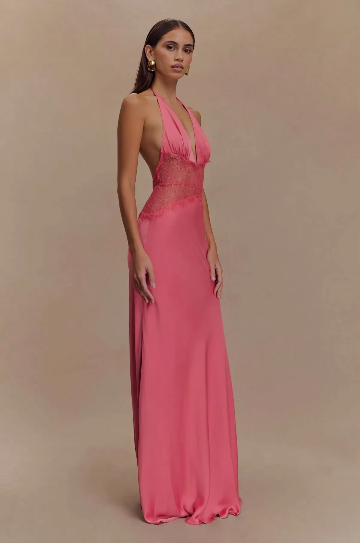 Meshki Dinah Lace and Satin Maxi Blush Rose Size S / AU 8 - Image 2