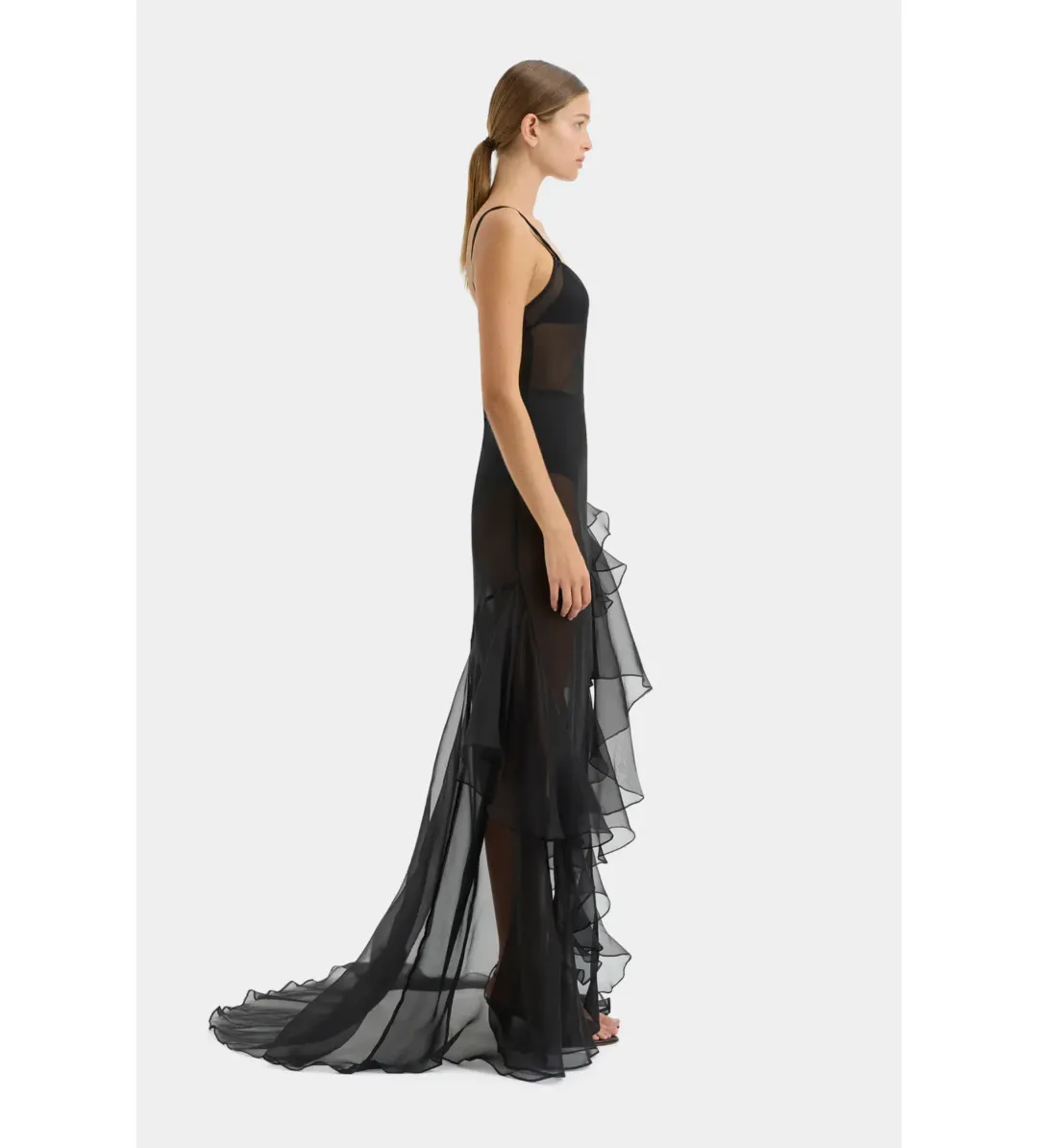 Sir The Label Sage Flounce Gown Black Size 1 / AU 8 for rent on The Volte - main image