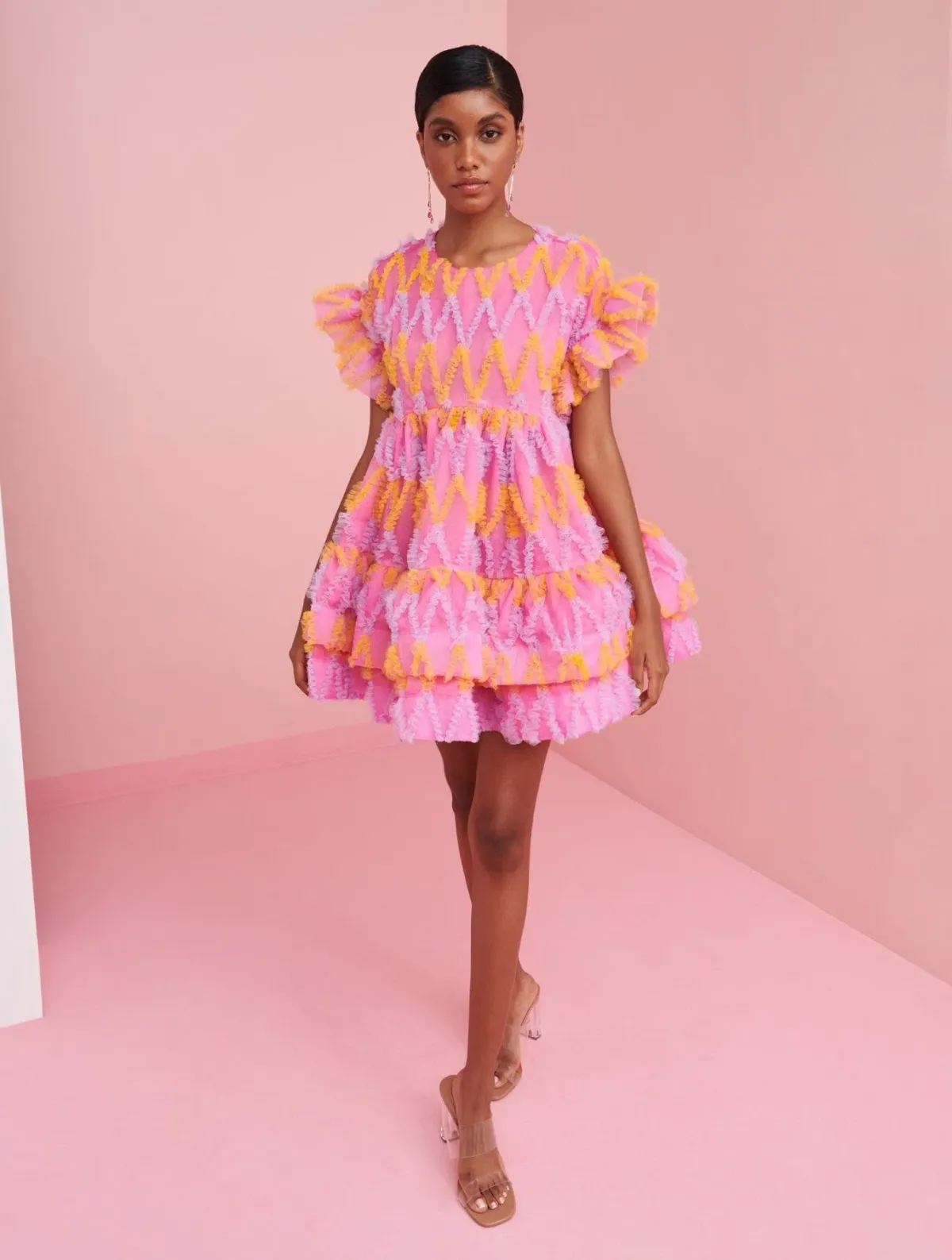 CeliaB Coral Mini Dress Pink Multi Size M / AU 10 - Image 1