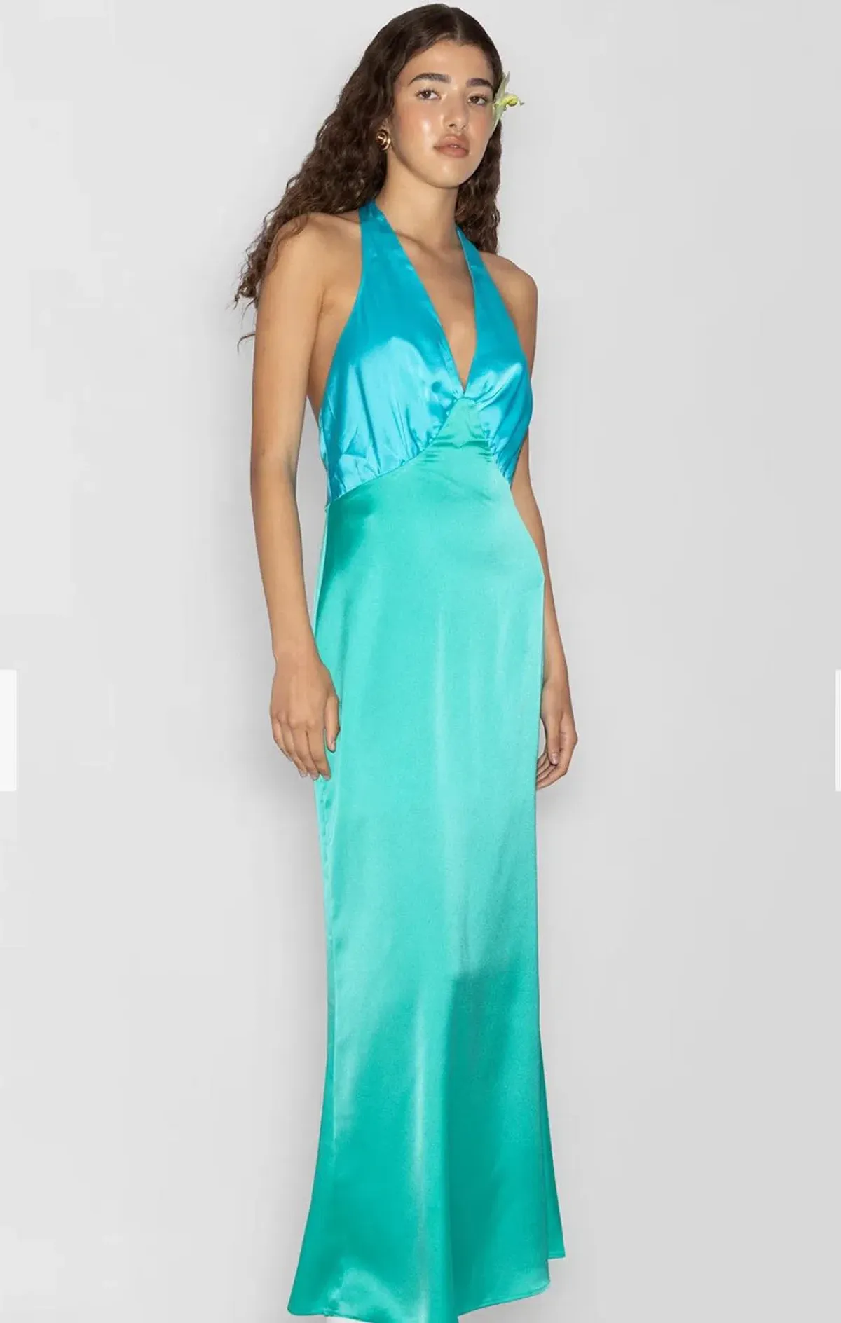 The Wolf Gang Oahu Slip Dress Maxi Aquamarine Size AU 10 - Image 1