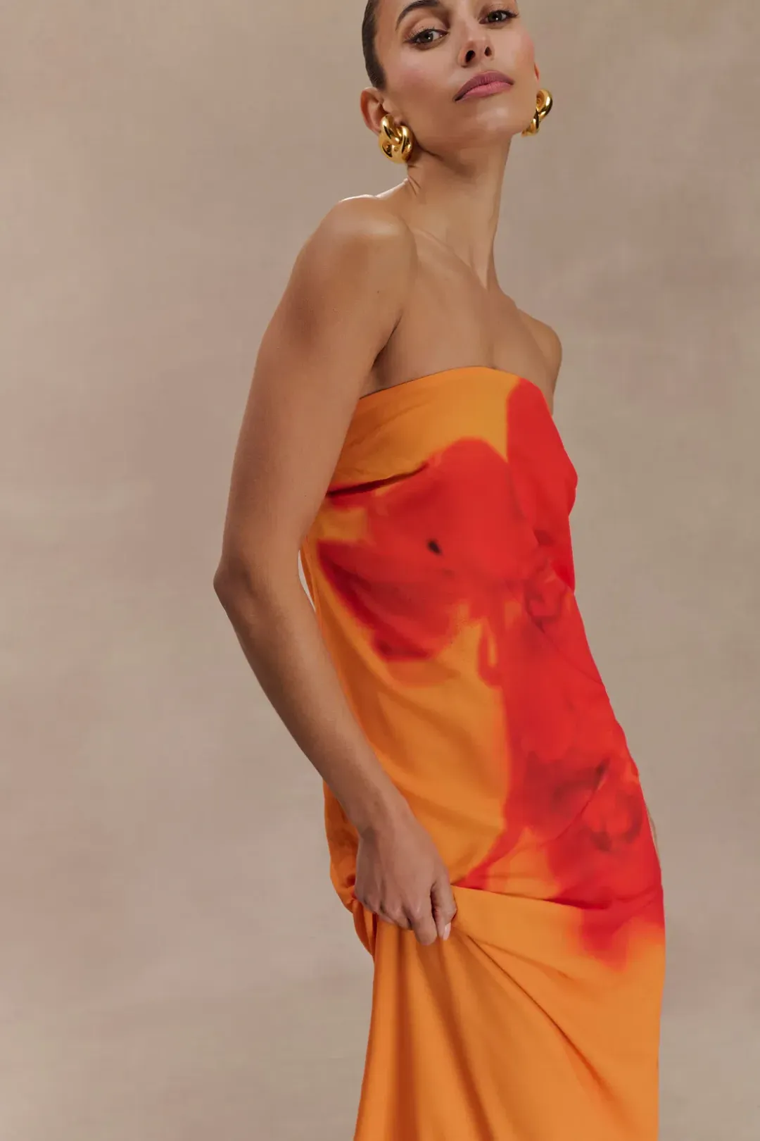 Meshki Amaya Strapless Dress Koi Orchid Print Size 10 for rent on The Volte - main image