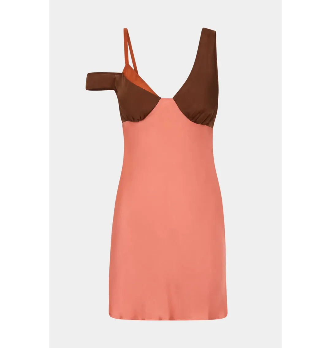 Sir The Label Halcyon Mini Dress in Almond Splice Size AU 8 for rent on The Volte - main image