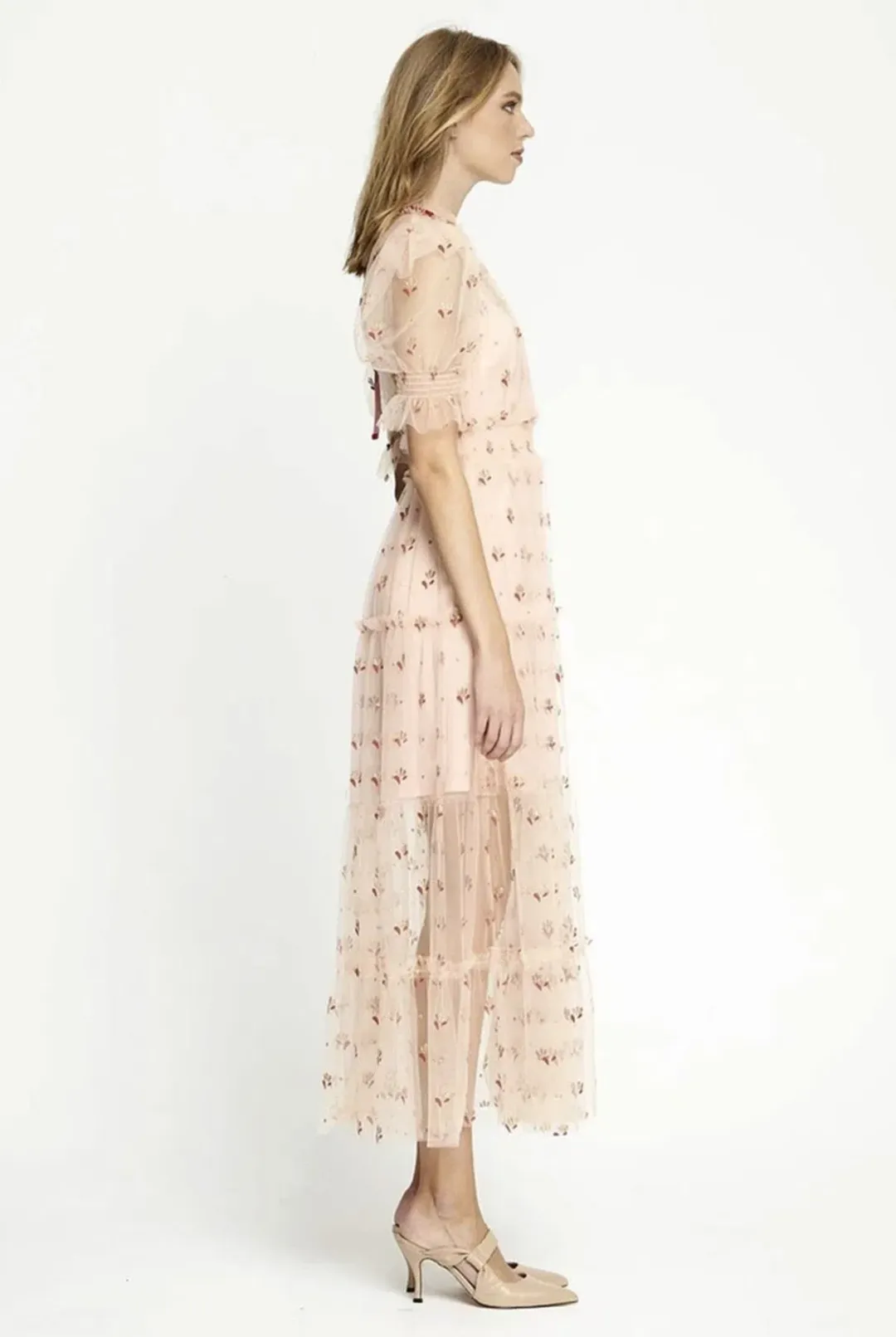 Alice McCall Cowboy Tears Midi Dress Pink Size AU 8  for rent on The Volte - main image