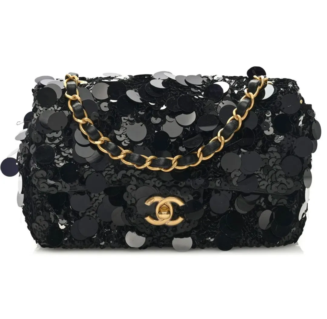 Chanel Sequin Mini Bag Black for rent on The Volte - main image