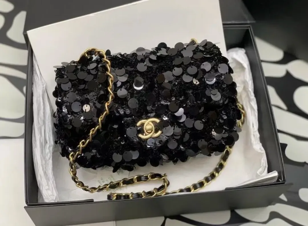 Chanel Sequin Mini Bag Black for rent on The Volte - main image