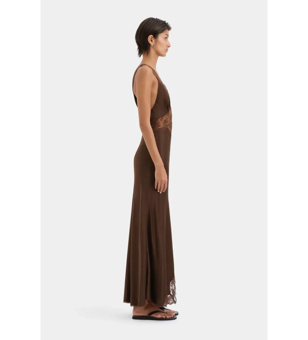 SIR Aries Cut Out Gown Chocolate Maxi Size AU 6 - Image 3