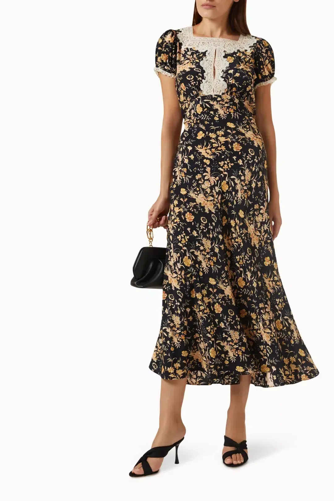 Doen Emeline Dress in Navy Floral Oaks Bluff Size S / AU 8 for rent on The Volte - main image