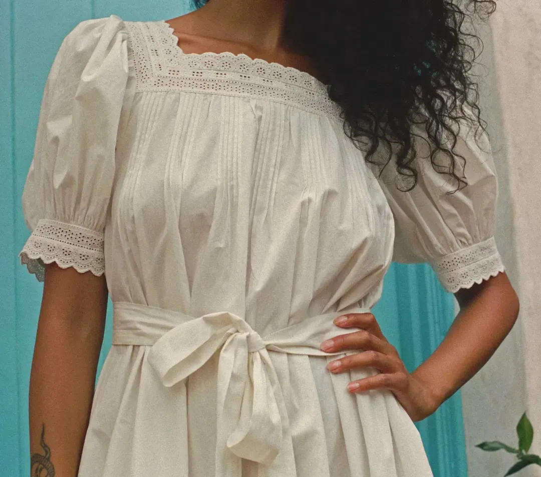 Doen Mignonette Cotton Poplin Dress White Size M / AU 10 for rent on The Volte - main image