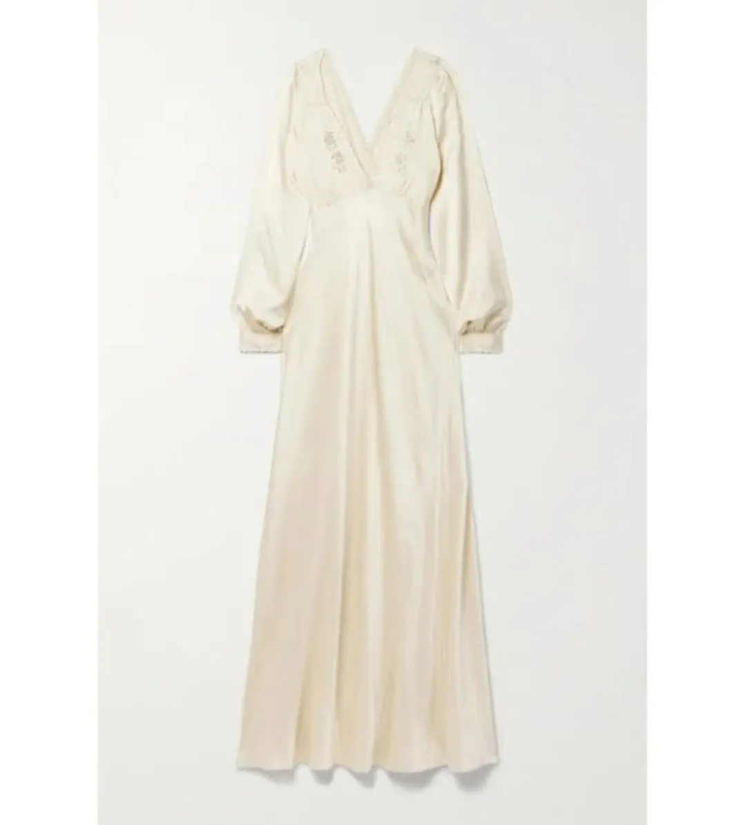 Doen Fiora Bioderie Silk Maxi Dress Cream Size S / Size AU 8 for rent on The Volte - main image