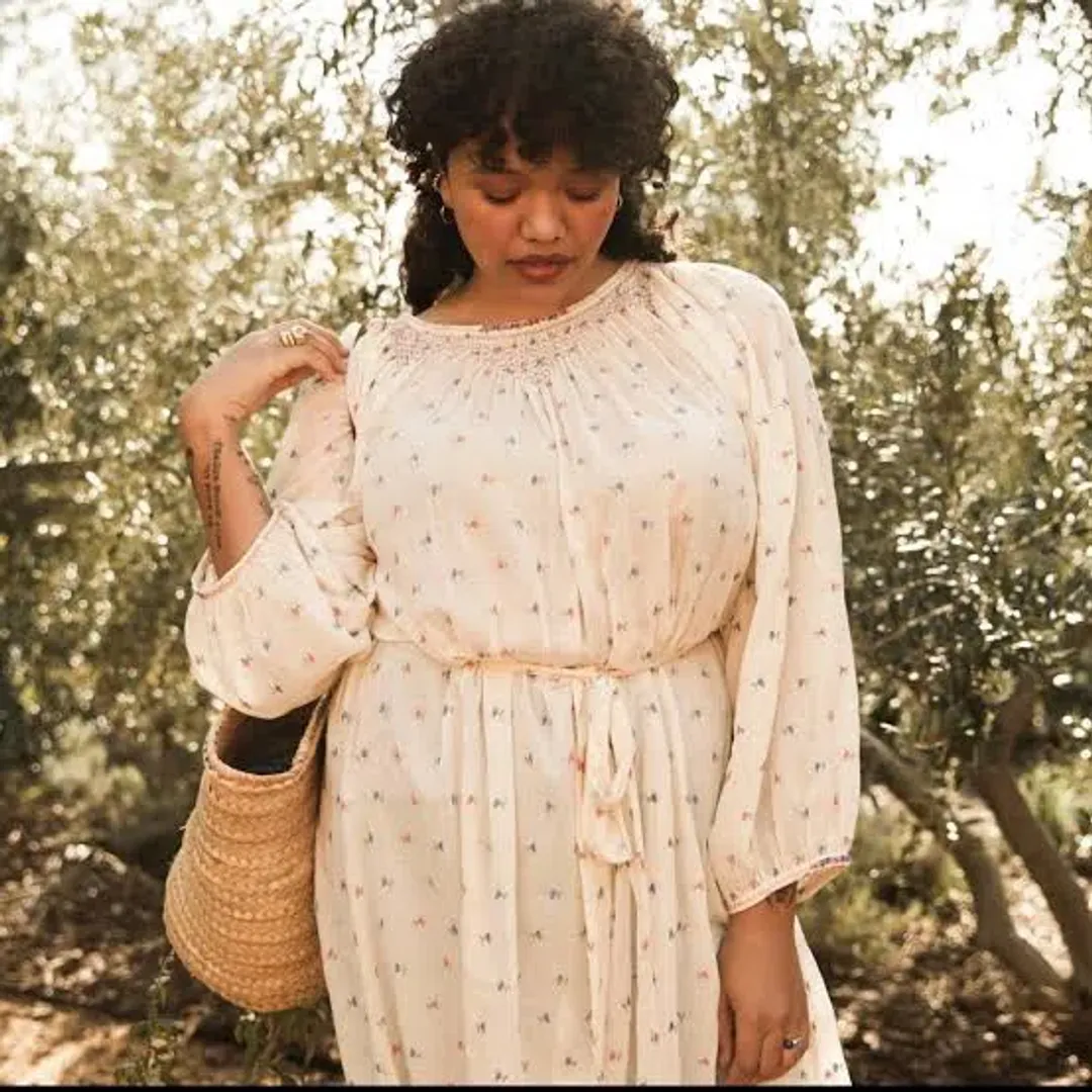 Doen Maya Midi Dress Cream Carnation Size M/AU 10 for rent on The Volte - main image