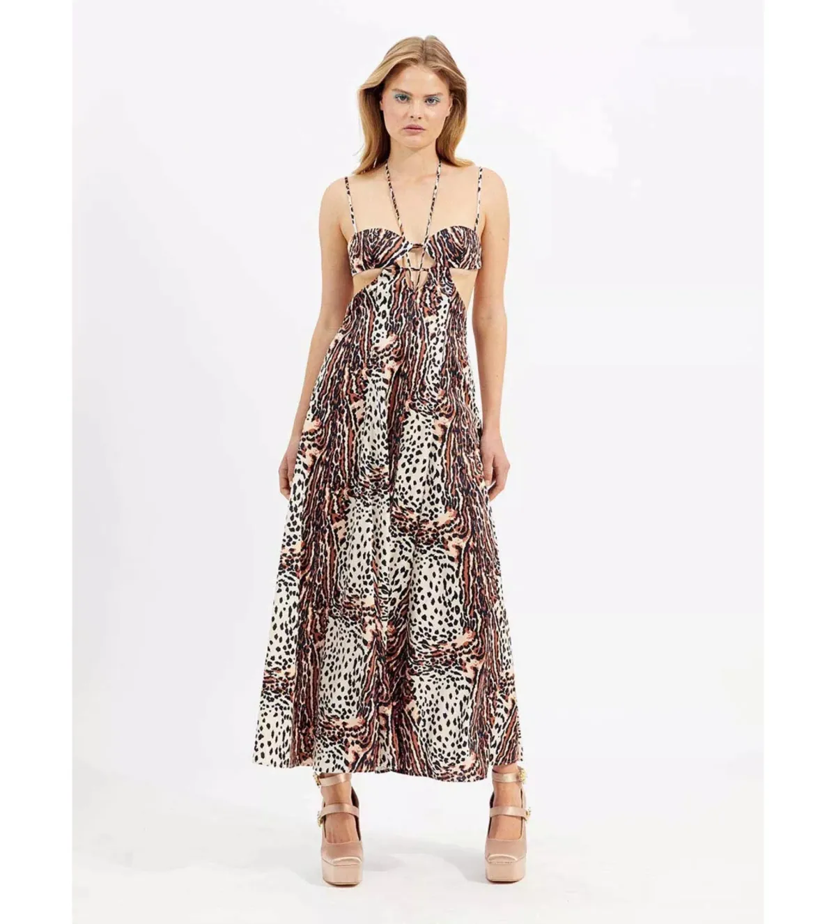 Alice McCall Havana Affair Midi Dress Tigers Eye Print Size XL / AU 14 - Image 1
