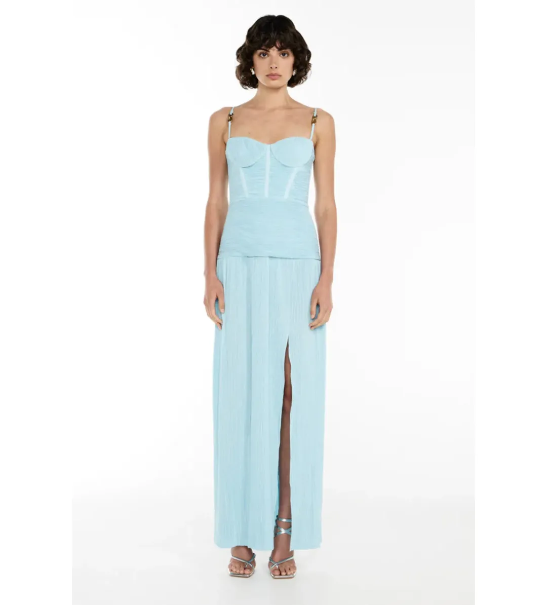 Manning Cartell Double Time Pleat Maxi Dress Acqua Spritz Size XS / AU 6 for rent on The Volte - main image