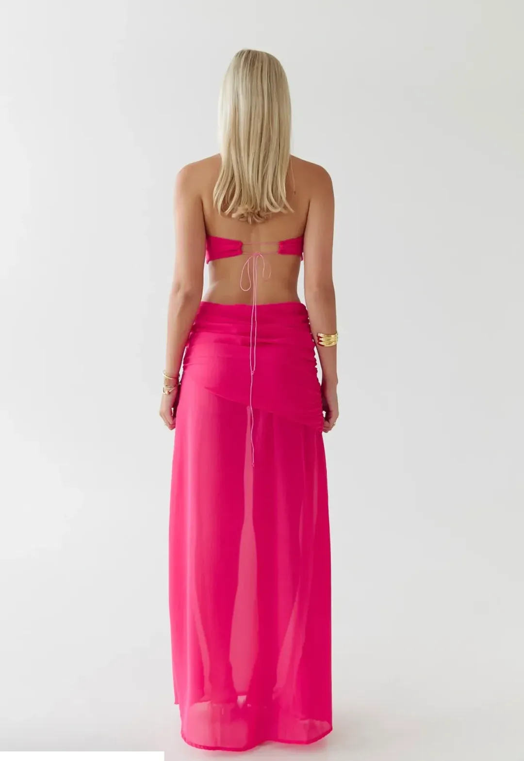 HNTR the label Gigi Set Maxi Dress Magenta Size AU 8  for rent on The Volte - main image