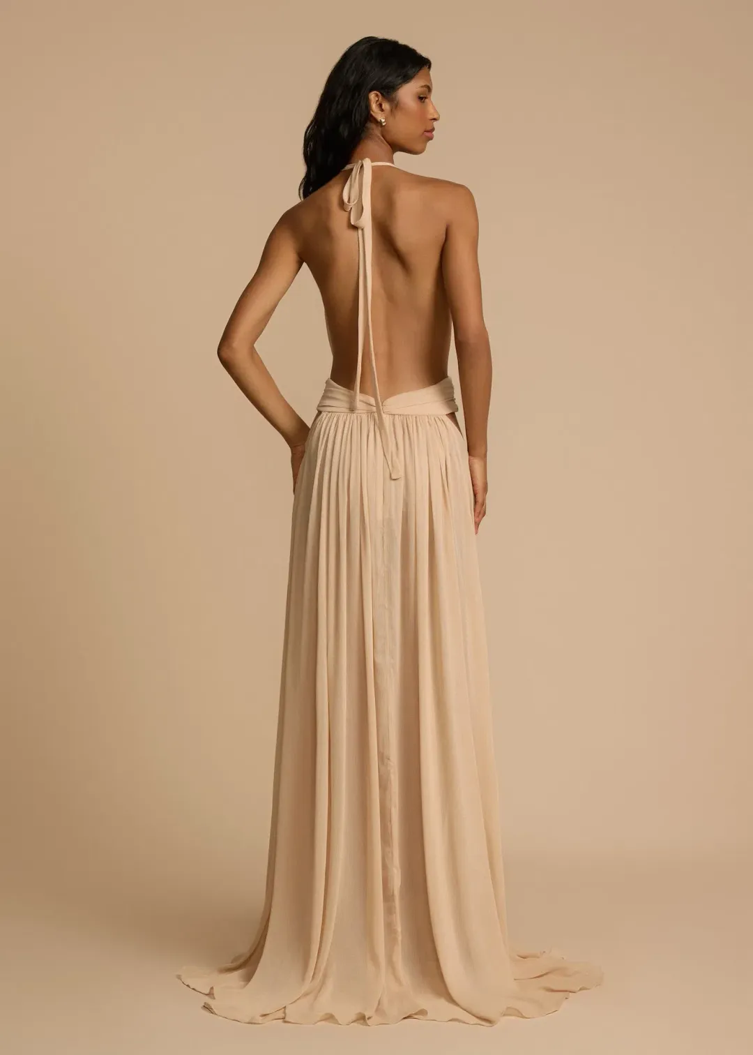 Arcina Ori Florence Maxi Dress Vintage Stone Nude Size XS / AU 6 for rent on The Volte - main image