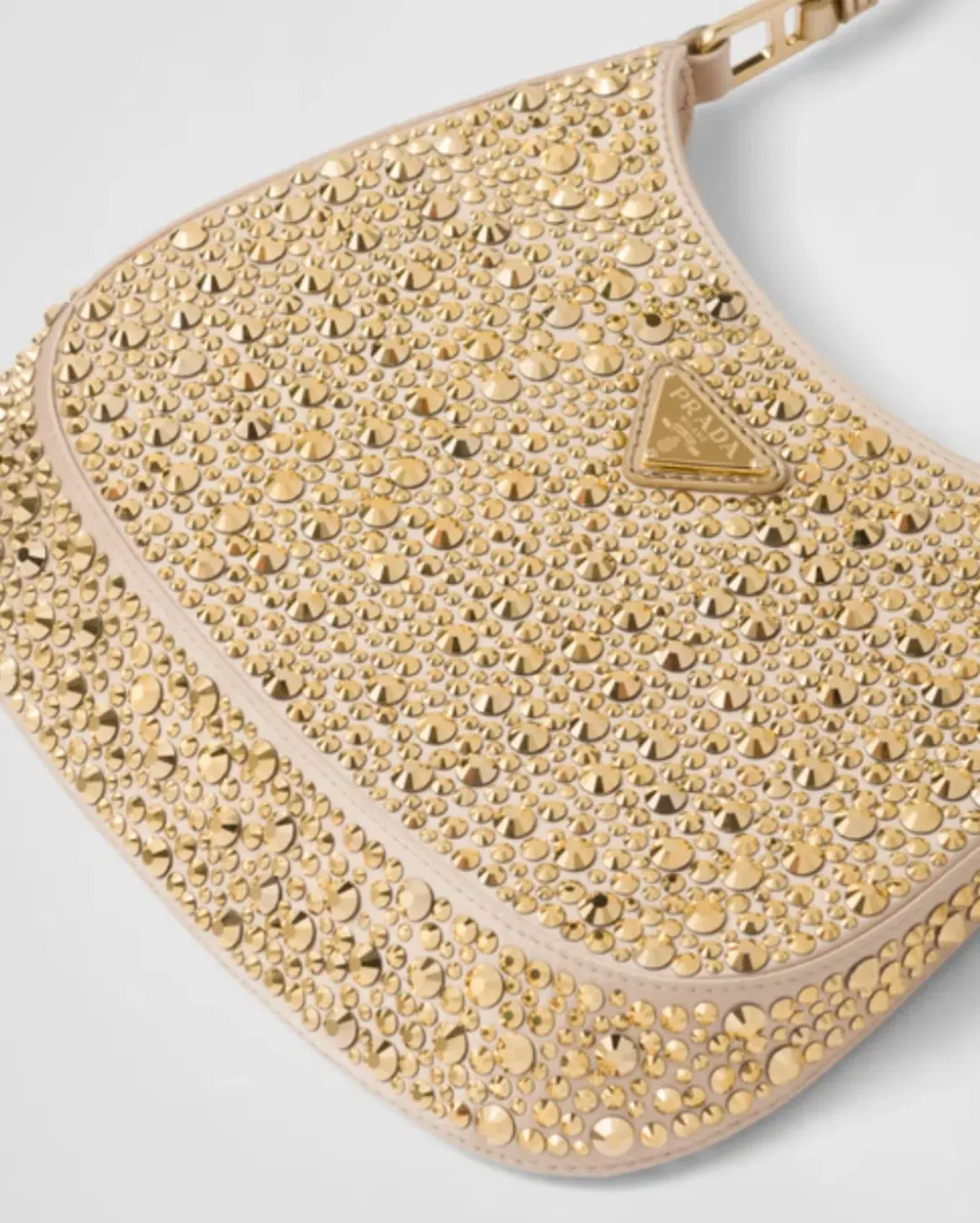 Prada Cleo Crystal Gold Bag for rent on The Volte - main image