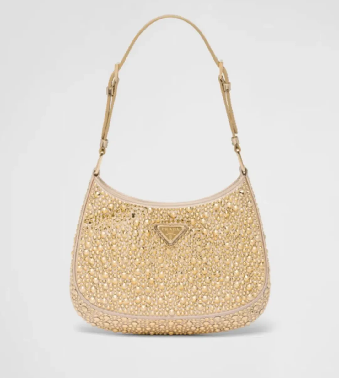 Prada Cleo Crystal Gold Bag for rent on The Volte - main image