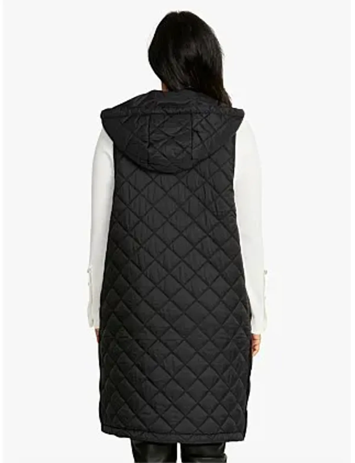 Ping Pong Kit Side Button Hooded Long Puffer Vest Black Size 18 - Image 4